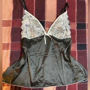 Black & White Goth Lace Babydoll Slip Top
